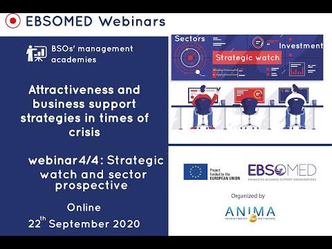 Embedded thumbnail for ANIMA Online BSO Management Academy - Attractiveness &amp;amp; Business Support Strategies in times of Crisis - Reacting to the Covid-19 Crisis: Strategic intelligence and prospective
